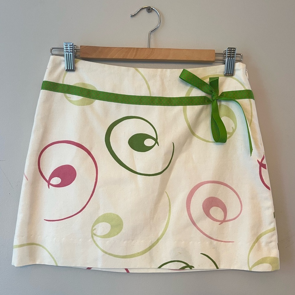 White and Green Skirt